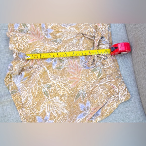 CYNTHIA ROWLEY Linen 2” Pull-on with Floral Leaf Pattern Women’s Shorts Size S - Picture 6 of 11